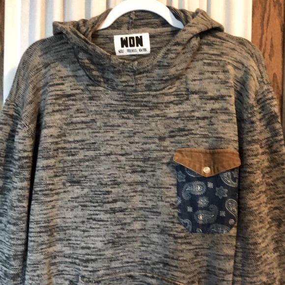 WON Woolf Originals New York Gray Heather Hoodie Sweater - Picture 2 of 12